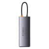 USB-Hub Baseus Metal Gleam Series 7-in-1 Multifunctional Type-C HUB Docking Station Gray （Type-C to HDMI*2+USB3.0*3+PD*1+RJ45*1） (Gray)- № 3