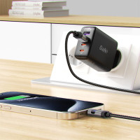 Кабель ACEFAST C15-04 USB-A to USB-C zinc alloy digital display braided charging data cable Black (Цвет 7073) - фото № 6