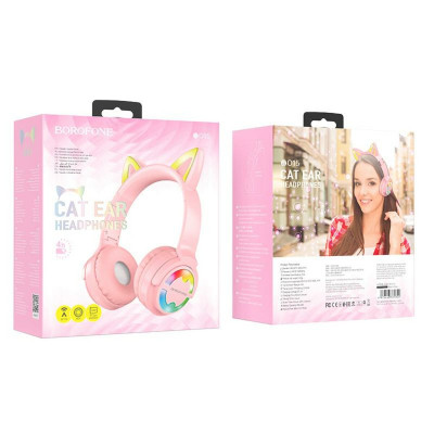 Навушники BOROFONE BO15 Cat ear BT headphones Girl Pink - зображення 5