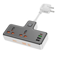 Мережевий подовжувач HOCO  AC12A Reise 2-position expansion socket(PD30W/1C3A) Black (Цвет Черный) - фото № 2