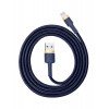 Кабель Baseus cafule Кабель USB For iP 2.4A 1м Золотой+Синий