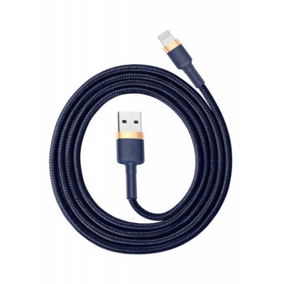 Кабель Baseus cafule Cable USB For iP 2.4A 1m Gold+Blue - зображення 1