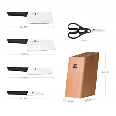Набір ножів з 6 предметів Xiaomi HuoHou Hot Youth Set Of 6 Stainless Steel - зображення 6
