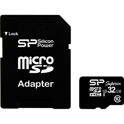 microSDHC (UHS-1 U3) SiliconPower Superior 32Gb class 10 V10 (adapter SD) - зображення 1