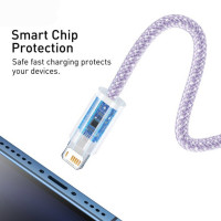 Кабель Baseus Dynamic Series Fast Charging Data Cable USB to iP 2.4A 2m Purple (Цвет Фиолетовый) - фото № 6