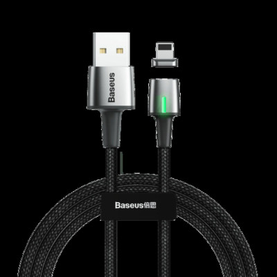 Кабель Baseus Zinc Magnetic Cable USB For iP 1.5A 2m Black - зображення 1