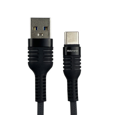 Кабель Mibrand MI-13 Feng World Charging Line USB для Type-C 2A 1м Черный/Серый (MIDC/13TBG) - изображение 1