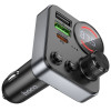 АЗП з FM-модулятором HOCO E86 Alegria 48W dual port PD30W+QC3.0 car BT FM transmitter Black (7073)- № 5
