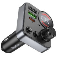 АЗП з FM-модулятором HOCO E86 Alegria 48W dual port PD30W+QC3.0 car BT FM transmitter Black (Колір 7073) - фото № 5