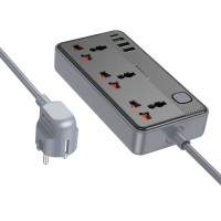 Мережевий подовжувач BOROFONE BAC3A Roy 3 position socket(PD20W/1C3A)(EU) Black (Колір 7073) - фото № 3