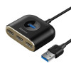 USB-хаб Baseus Square round 4 in 1 USB HUB Adapter(USB3.0 TO USB3.0*1+USB2.0*3) 1m Black (Черный)- № 2