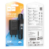 Мережевий зарядний пристрій HOCO C134A Solid single-port charger set (iP) (EU) Black (7073)- № 2