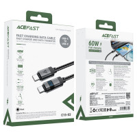 Кабель ACEFAST C15-03 USB-C to USB-C zinc alloy digital display braided charging data cable Black (Колір 7073) - фото № 2