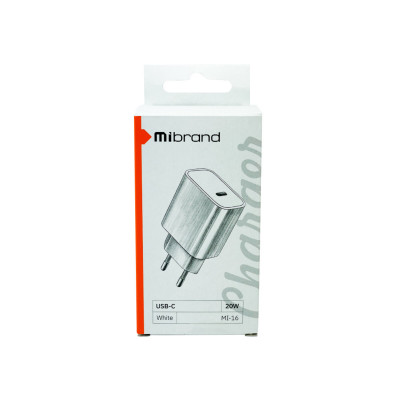 Мережевий зарядний пристрій Mibrand MI-16 20W PD + Quick Charger USB-C Белый (MIWC/16CW) - изображение 2
