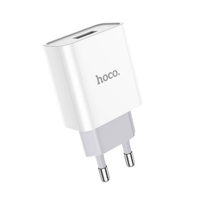 Мережевий зарядний пристрій HOCO C81A Asombroso single port charger set(Micro) White - зображення 1