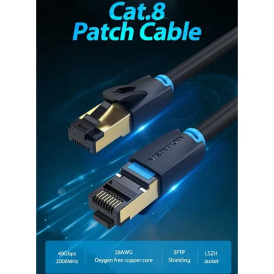 Кабель Vention Cat.8 SFTP Patch Cable 0.5M Black (IKABD) - зображення 2