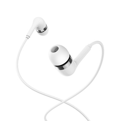 Навушники BOROFONE BM39 Refined chant universal earphones with mic White (BM39W) - изображение 3