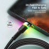 Кабель Essager Colorful LED USB Cable Fast Charging 3A USB-A to Type C 1m black (EXCT-XCD01) (EXCT-XCD01) - зображення 4