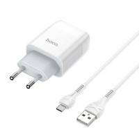 Мережевий зарядний пристрій HOCO C73A Glorious dual port charger set(Micro) 12W White