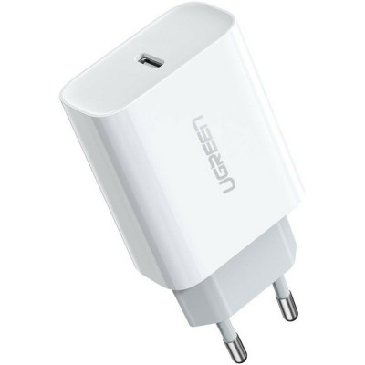 Зарядний пристрій UGREEN CD137 Fast Charging Power Adapter with PD 20W EU (White) (UGR-60450) (UGR-60450) - зображення 1