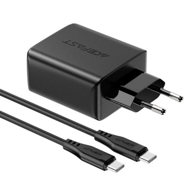 Мережевий зарядний пристрій ACEFAST A13 PD65W(USB-C+USB-C+USB-A) 3-port charger set Black (AFA13B) - зображення 3