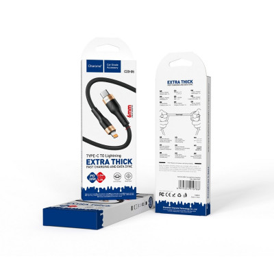 Кабель CHAROME C23-05 USB-C to Lightning charging data cable Black (6974324910786) - зображення 2