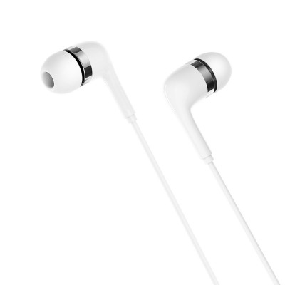 Навушники BOROFONE BM39 Refined chant universal earphones with mic White (BM39W) - изображение 1