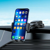 Автотримач для телефона HOCO CA118 Delicate press type center console car holder Space Black (Колір Space-Black) - фото № 5