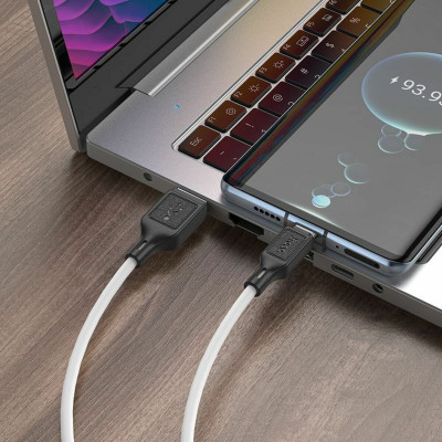 Кабель HOCO X90 Cool silicone charging data cable for Type-C White - зображення 3