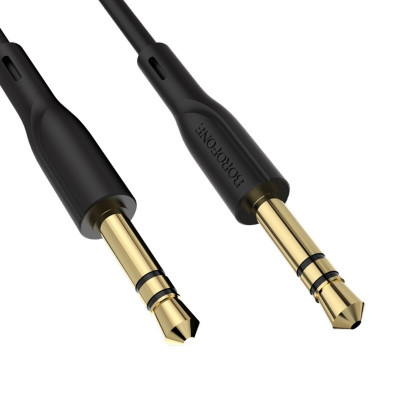 Аудiо-кабель BOROFONE BL1 Audiolink audio AUX cable, 1m Black - зображення 2