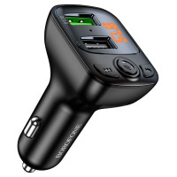 АЗП з FM-модулятором BOROFONE BC41 Eminency QC3.0 Car BT FM transmitter 18W Black (Колір 7073) - фото № 2