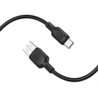 Кабель BOROFONE BX113 Lenny silicone charging data cable Type-C(L=2M) Black (Цвет 7073) - фото № 3