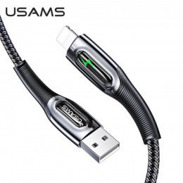 Кабель Usams US-SJ425 Lightning Smart Power-off Cable U-Bob Series 1.2m Black