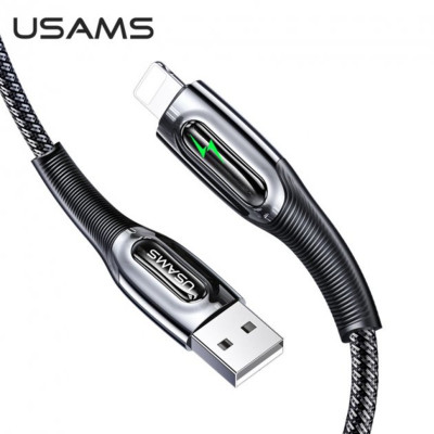 Кабель Usams US-SJ425 Lightning Smart Power-off Cable U-Bob Series 1.2m Black - зображення 1