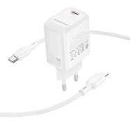 Мережевий зарядний пристрій BOROFONE BN26 Fuente single-port PD20W charger set (C to iP) (EU) White (Колір Білий) - фото № 6