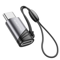 Адаптер BOROFONE BV20 Type-C male to iP female adapter Black (Колір Черный) - фото № 2