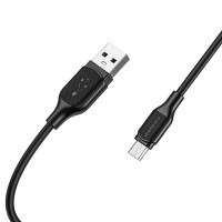 Кабель BOROFONE BX42 USB to Type-C 3A, 1m, silicone, TPE connectors, Black (Цвет 7073) - фото № 2