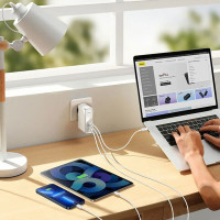 Мережевий зарядний пристрій Baseus GaN5 Pro Fast Charger 2C+U 140W EU White (With Superior Series Fast Charging Data Cable Type-C to Type-C 240W（48V/5 (Цвет White) - фото № 8