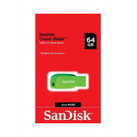 Флеш-накопичувач SanDisk USB 2.0 Cruzer Blade 64Gb Green (Колір Зелёный) - фото № 2