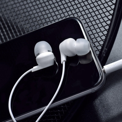 Навушники BOROFONE BM28 Tender sound universal earphones with mic White (BM28W) - изображение 3