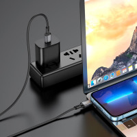 Кабель BOROFONE BX83 Type-C to Type-C Famous 60W silicone charging data cable Black (Колір 7073) - фото № 3