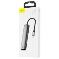 USB-хаб Baseus mechanical eye Six-in-one smart HUB docking station (Type-C to PD of HDMIUSB3.03RJ45 (Колір Space Gray) - фото № 5