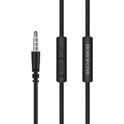 Навушники BOROFONE BM37 Noble sound wire control earphones with mic Black (BM37B) - изображение 2