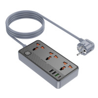 Мережевий подовжувач BOROFONE BAC3A Roy 3 position socket(PD20W/1C3A)(EU) Black (Колір 7073) - фото № 6