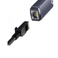 USB-Хаб Baseus Lite Series Ethernet Adapter USB-A to RJ45 LAN Port (100Mbps) Black (Колір 7073) - фото № 4