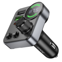 АЗП з FM-модулятором HOCO E86 Alegria 48W dual port PD30W+QC3.0 car BT FM transmitter Black (Колір 7073) - фото № 7