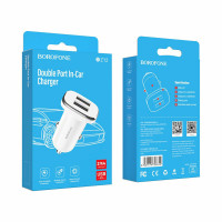 Автомобільний зарядний пристрій BOROFONE BZ12 double port in-car charger (Цвет Білий) - фото № 6