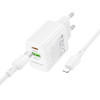 Мережевий зарядний пристрій BOROFONE BN29 Fuente PD30W+QC3.0 charger set (C to iP) (EU) White (Білий)- № 4