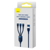 Кабель Baseus Flash Series Ⅱ Two-for-three Charging Cable U+C to M+L+C 100W 1.2m Blue (Синий)- № 2