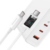 Мережевий зарядний пристрій Baseus GaN5 Pro Fast Charger 2C+U 140W EU White (With Superior Series Fast Charging Data Cable Type-C to Type-C 240W（48V/5 (Цвет White) - фото № 5